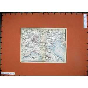   1930 Colour Map Italy Alta Italia Pisa Firenze Genova