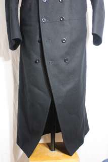   Mens YOHJI YAMAMOTO Wool Fitted Military Long Pea Coat Jacket 3  