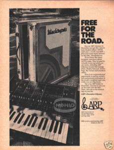 ARP ODYSSEY SYNTHESIZER AD vtg 70s pinup anvil case ad  