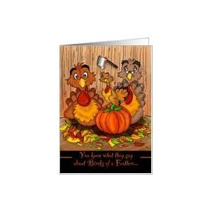  Turkeys in a Barn   Humorous Thanksgiving Card Card 
