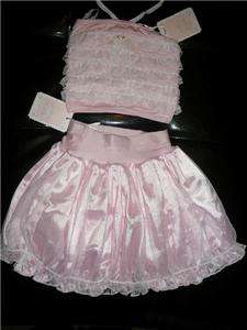 NW Dollcake Vintage Pink Beauty Queen Easter Top Satin Skirt 4  