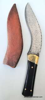 DAMASCUS STEEL Blade KNIFE DAGGER Leather Sheath INDIA  