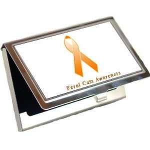  Feral Cats Awareness Ribbon Business Card Holder: Office 