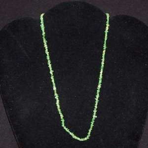 Tsavorite Garnet Tumbled Chips Necklace (36) w/Clasp   1pc.