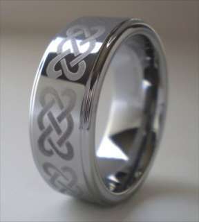 Tungsten Ring Etched Celtic Knot Band Size 11 Tungston  