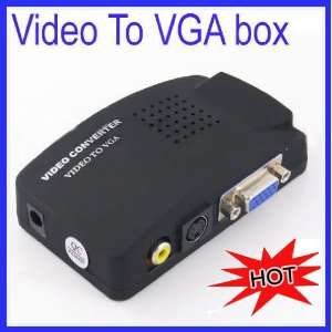  TV AV S Video To PC VGA Laptop Signal Converter Switch 