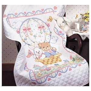   Bunny Balloon Quilt Stamped Cross Stitch Kit: Arts, Crafts & Sewing