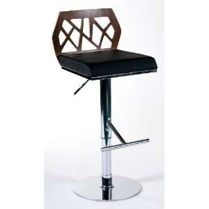  Sybil Adjustable Bar/Counter Stool   Walnut/Black/Chrome 