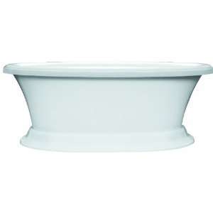   White 71 3/4 Inch Acrylic Free Standing Jetted Tub with 60 Air Jets E