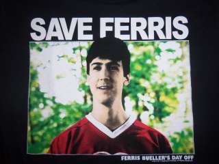 Ferris Bueller T Shirt Save Ferris 80s Retro Tee Movie Cameron 