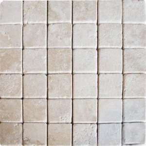   Travertine Tumbled Mosaic Tile 12 x 12 In. Kitchen Bathroom Backsplash