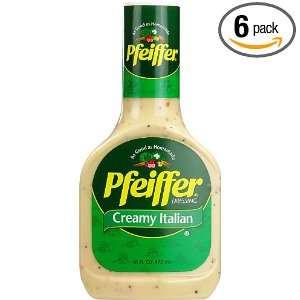 Pfeiffer Dressing, Creamy Italian, 16 Ounce Bottles (Pack of 6 