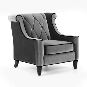  Barrister Gray Velvet Club Chair