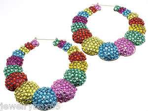 Crystal Multi Color Basketball Wives Trendy Fashion Earrings  