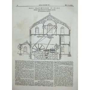 1876 Engineering Rope Transmission Mills Diagram Dundee:  