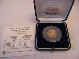 ISRAEL 1994 HOLY LAND WILDLIFE LEEOPARD & PLAM TREE 1/10oz GOLD COIN 
