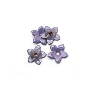  C Koop Beads Violet Enamel Small 5 Petal Flower Component 