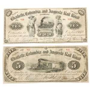  Charlotte, Columbia & Augusta Rail Road Company $5 and $10 