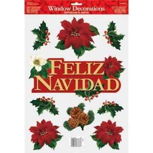  Feliz Navidad Vinyl Window Decorations 9ct Toys & Games