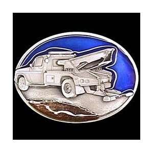  Pewter Belt Buckle   Tow Truck
