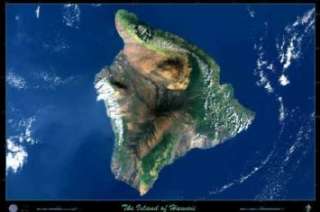  Hawaii, HI (Big Island) Satellite map print 36x24 Home 