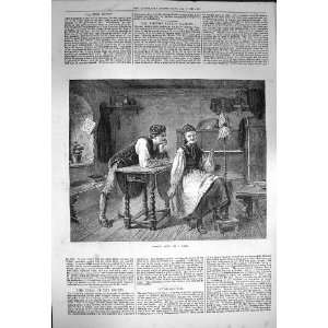    1872 Making Love Romance Man Woman Lasch Old Print