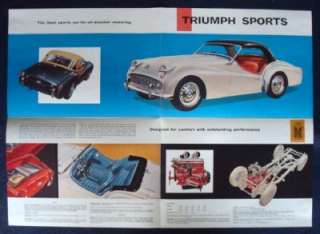 TRIUMPH TR3 SPORTS (USA EDITION) SALES BROCHURE OCTOBER 1957.  