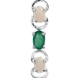 Sterling Silver emerald and opal bracelet totall gems 5.75 ctw