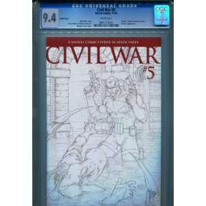  Civil War #5 Michael Turner Sketch Variant CGC Graded 9.4 