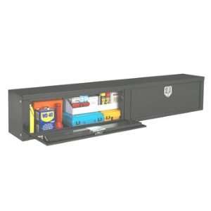   Long Steel Heavy Duty Topside Box with Shelf   Black: Home Improvement