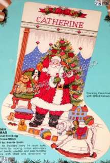   VICTORIAN CHRISTMAS Santa Counted Cross Stitch Stocking Kit   B. Smith
