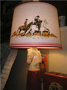Topper Horse Lamp SHADE Blk Cap and gun Hopalong Cassidy Aladdin 