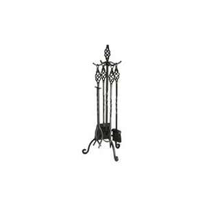    Black Wrought Iron 4 Pc   Tool Fireplace Toolset: Home & Kitchen