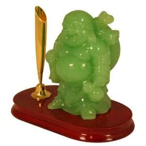  Fabulous Jade Color Buddha With Pen Holder