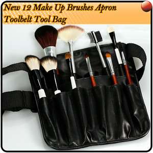 12pc Makeup Artist Brushes Apron Toolbelt Tool Bag Case  