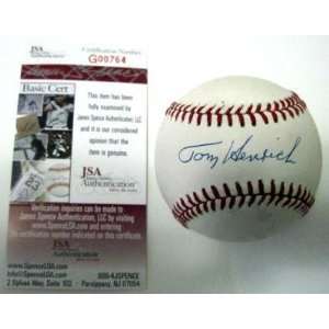  Tommy Henrich Autographed Baseball   Deceased Official A l 