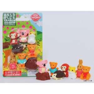  Japanese Iwako Animals in Forest Eraser Card Set: Toys 