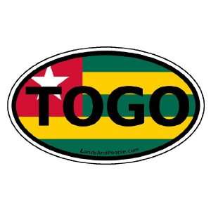  Togo Flag Africa State Car Bumper Sticker Decal Oval 