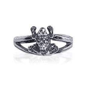   Free Sterling Silver Antique Finish Toering Frog Toe Ring: Jewelry