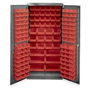    36 x 24 x 78 Bin Storage Cabinet   138 Red Bins