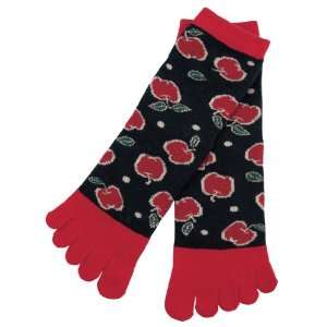   Kimono Print Womens 5 Inch Cuff 5 Toes Socks: Kitchen & Dining