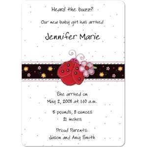  Ladybug Magnet Large Birth Announcements Baby