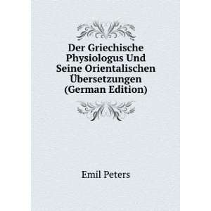  Ã?bersetzungen (German Edition) (9785877415065) Emil Peters Books