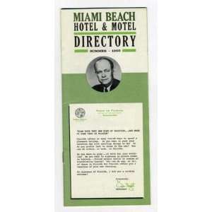   Beach Hotel & Motel Directory Photos & Rates 1963 
