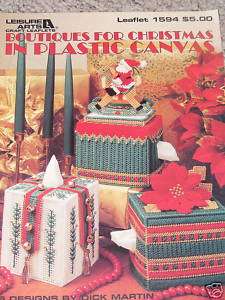 Boutique Christmas Plastic Canvas pattern tissue box  