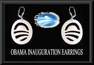 Barack Obama Bone Inauguration Earrings   Jewelry  