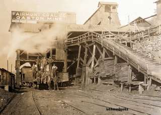 Gaston Coal Mine Fairmont W VA Miners Railroad Tipple  