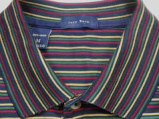 JEFF ROSE ITALY Stripe Short Sleeve Polo Shirt M  