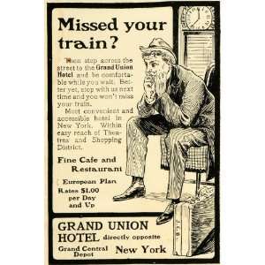   Hotel New York Central Depot Cafe Rates   Original Print Ad Home