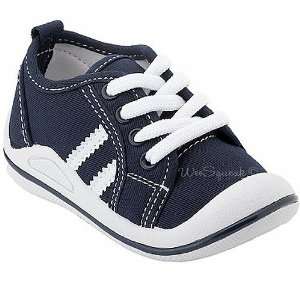  Wee Squeak Baby Toddler Little Boys Navy White Tennis Shoes 3 12: Baby